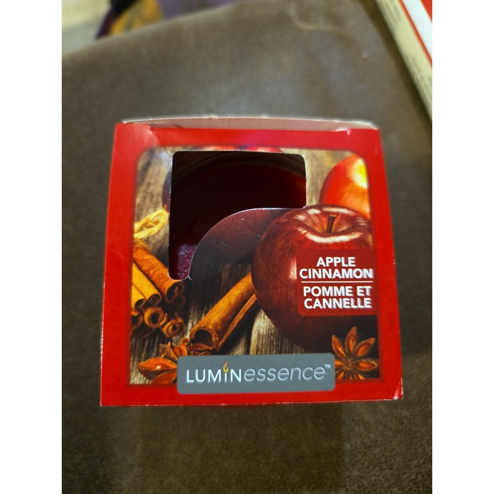Luminessence Apple Cinnamon Scented Scalloped Jar Candle 3oz New Damaged See Pic
